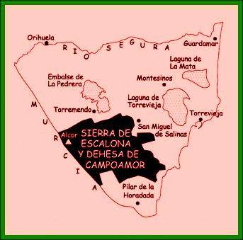 Mapa Sierra Escalona y Dehesa de Campoamor