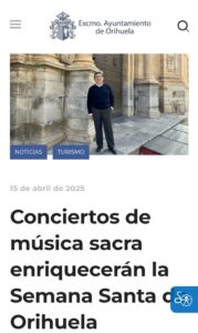 El concejal de la costa anuncia la Semana Santa en Orihuela ciudad